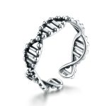 S925 Sterling Silber Ring Vintage Open Ring DNA-Form Ring