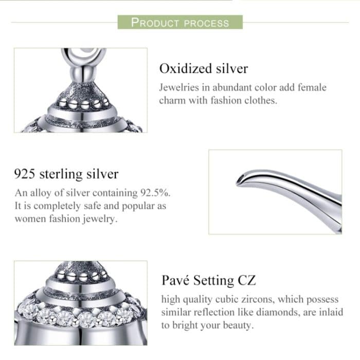 S925 Sterling Silber Magic Lamp Hüftflasche Perlen DIY Armband Charme – Bild 4