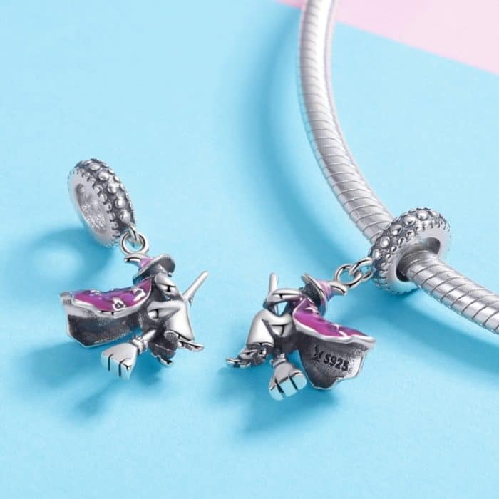 S925 Sterling Silber Magic Witch Besen Anhänger Tropföl DIY Armband Zubehör – Bild 5