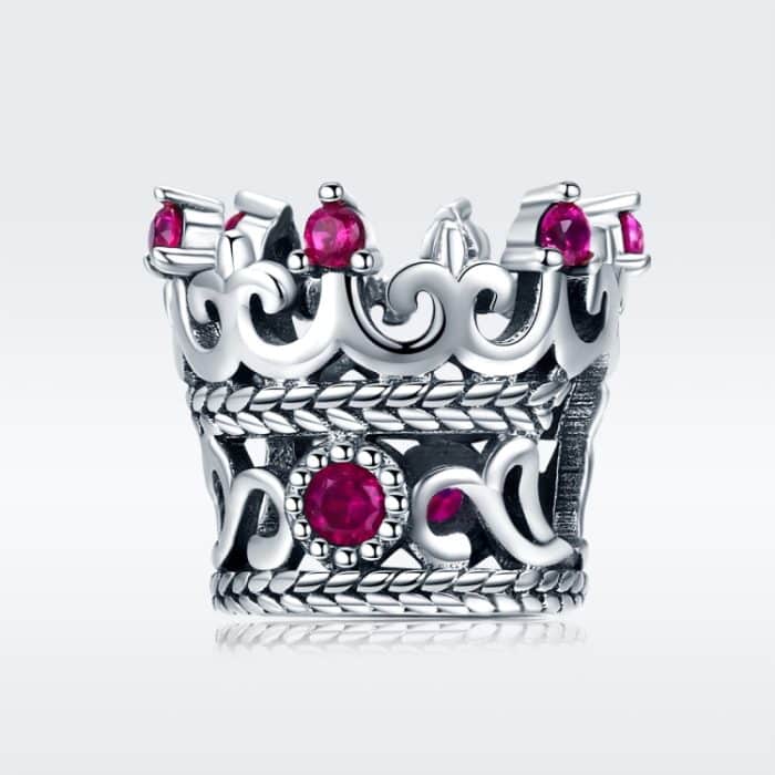 S925 Sterling Silber Red Crown Beads DIY Armband Zubehör – Bild 2