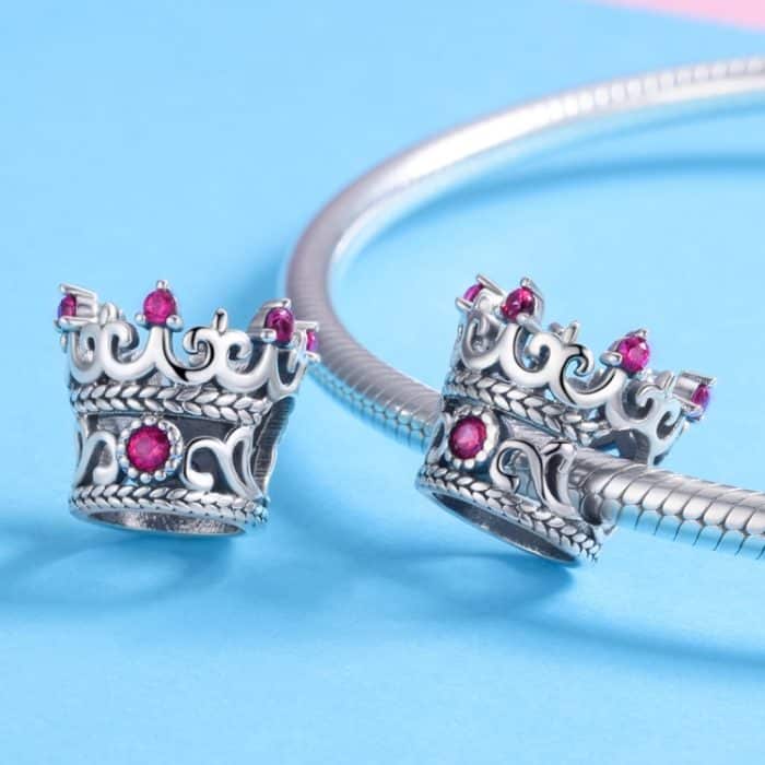 S925 Sterling Silber Red Crown Beads DIY Armband Zubehör – Bild 5