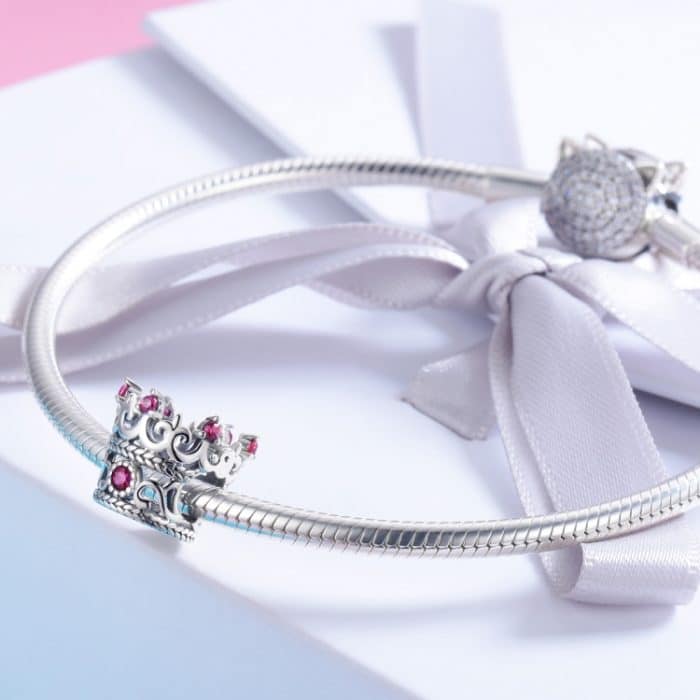 S925 Sterling Silber Red Crown Beads DIY Armband Zubehör – Bild 6