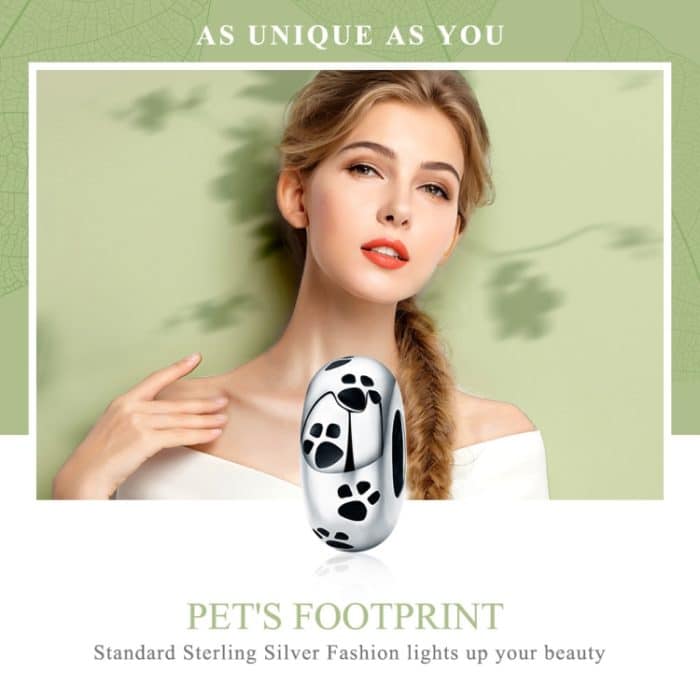 S925 Sterling Silber Haustier Impressum Diamant Perlen DIY Armband Zubehör – Bild 3