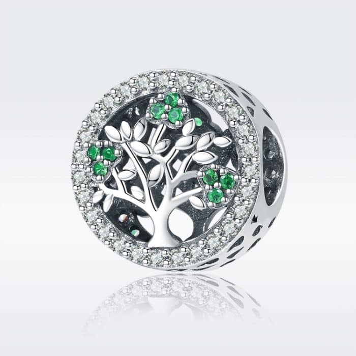 S925 Sterling Silber Baum des Lebens Perlenzubehör Diamant-Anhänger-Zubehör – Bild 2