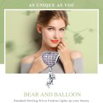 S925 Sterling Silber Bär Ballon herzförmige eingelegte Zirkonium Diamant DIY Perlenarmband Zubehör – Bild 2