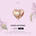 S925 Sterling Silber Herzförmiges Retro-Muster Rosévergoldete Perlen DIY Armband Zubehör – Bild 3