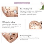 S925 Sterling Silber Herzförmiges Retro-Muster Rosévergoldete Perlen DIY Armband Zubehör – Bild 4