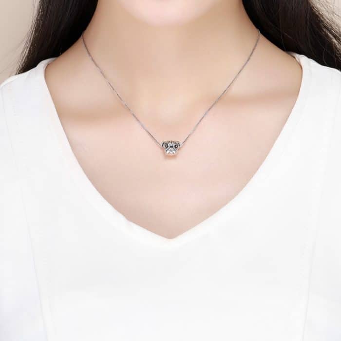 S925 Sterling Silber niedlichen Mops Diamant Perlen DIY Armband Zubehör – Bild 7