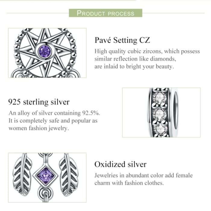 S925 Sterling Silber Traumfänger Perlen DIY Armband Zubehör – Bild 4