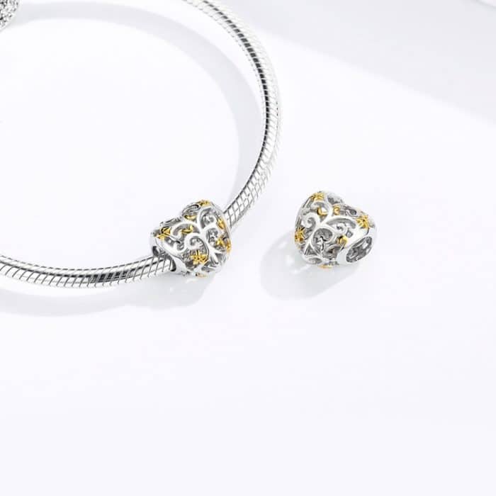 S925 Sterling Silber Herzförmige hohle Baum des Lebens Perlen DIY Armband Zubehör – Bild 6