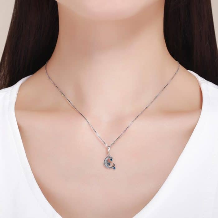 S925 Sterling Silber Herzförmig Bright Starry Sky Platinierter Anhänger DIY Armband Zubehör – Bild 7