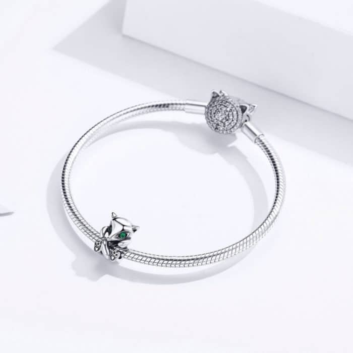 S925 Sterling Silber Little Fox Perlen DIY Armband Zubehör Charm Loose Beads – Bild 7