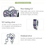 S925 Sterling Silber Zubehör Charm Heart Key Sicherheitskette – Bild 4