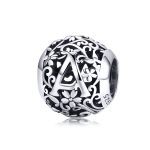 S925 Sterling Silber Muster Brief Perlen DIY Armband Perlen