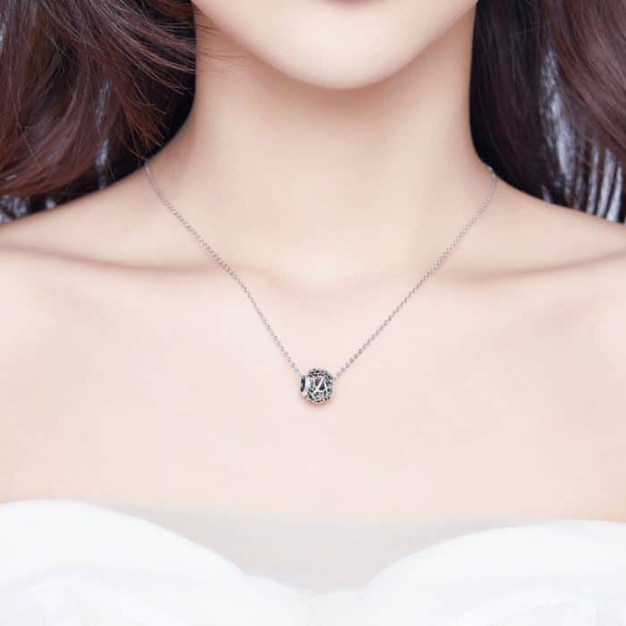 S925 Sterling Silber Muster Brief Perlen DIY Armband Perlen – Bild 7