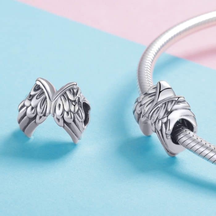 S925 Sterling Silber Engelsflügel Lose Perlen DIY Perlenarmband – Bild 5