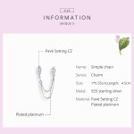 S925 Sterling Silber Einfache zweilagige Kette Sicherheitskette DIY Armband Zubehör – Bild 5