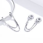 S925 Sterling Silber Einfache zweilagige Kette Sicherheitskette DIY Armband Zubehör – Bild 6