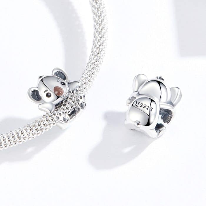 S925 Sterling Silber Niedliche Koala Tierperle DIY Armband Zubehör – Bild 6