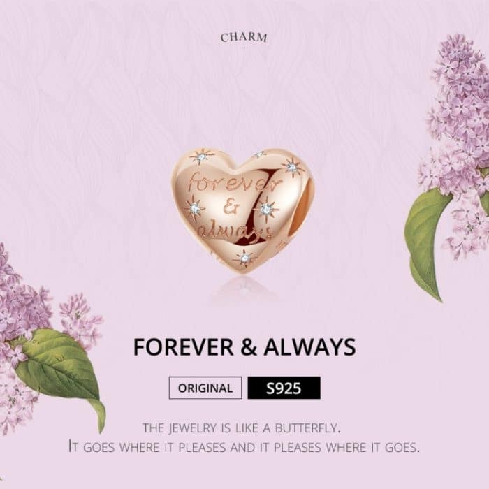 S925 Sterling Silber Golden Herzförmige lose Perlen DIY Armband Zubehör – Bild 3