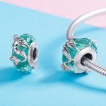 S925 Sterling Silber Grün Meerjungfrau Facettierte Glasperle DIY Armband Zubehör – Bild 5