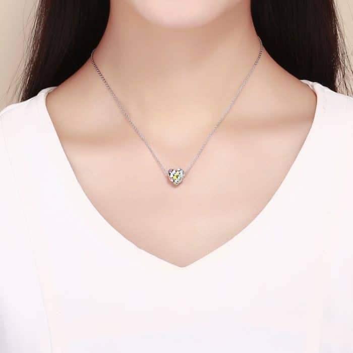 S925 Sterling Silber Farbe Herzförmige Öltropfen Perlen DIY Armband Zubehör – Bild 7