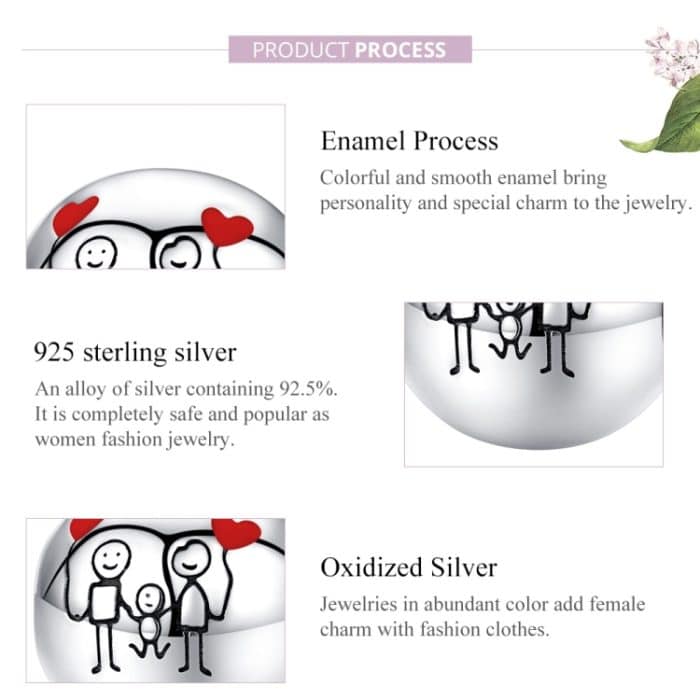 S925 Sterling Silber Ich liebe mein Zuhause Perlen DIY Armband Zubehör – Bild 4