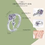 Versprechen S925 Sterling Silber Damen Ring Heart Lock Open Ring – Bild 5