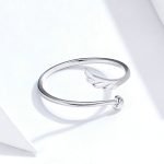 S925 Sterling Silber Angel Wings Offener Ring Weißvergoldeter offener Ring – Bild 3
