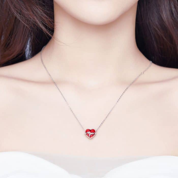 S925 Sterling Silber Rot EKG Perlen DIY Love Loose Bead Armband Zubehör – Bild 7