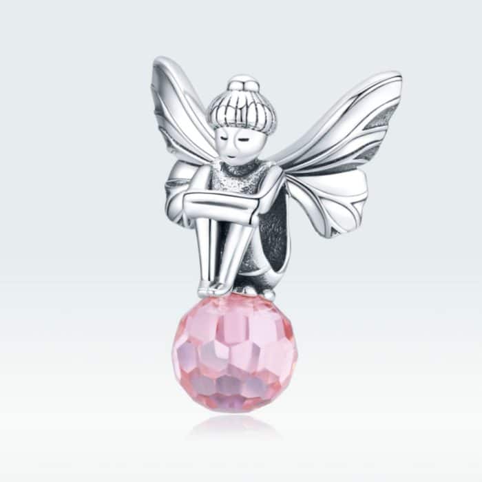 S925 Sterling Silber Blume Fee Perlen Rosa Glas Zirkon Lose Perlen DIY Armband Zubehör – Bild 2