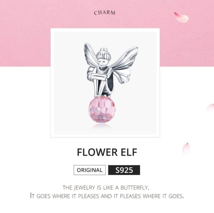 S925 Sterling Silber Blume Fee Perlen Rosa Glas Zirkon Lose Perlen DIY Armband Zubehör – Bild 3