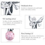S925 Sterling Silber Blume Fee Perlen Rosa Glas Zirkon Lose Perlen DIY Armband Zubehör – Bild 4