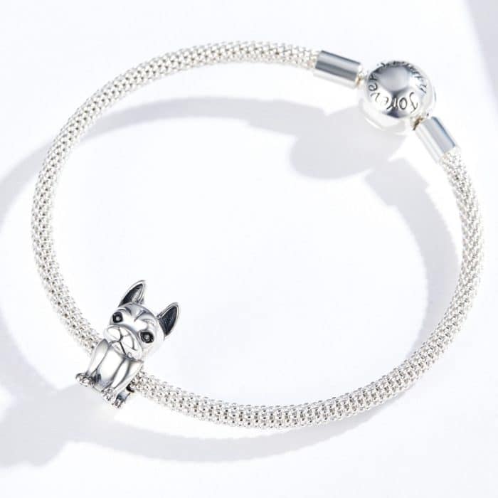 S925 Sterling Silber Französische Bulldogge Perlen DIY Armband Lose Perlen – Bild 7