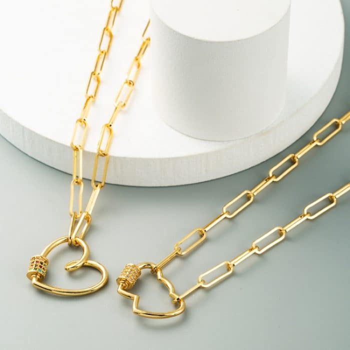 Liebesherz-Anhänger-Halskette mit mikroeingelegtem farbigem Zirkon – Bild 6