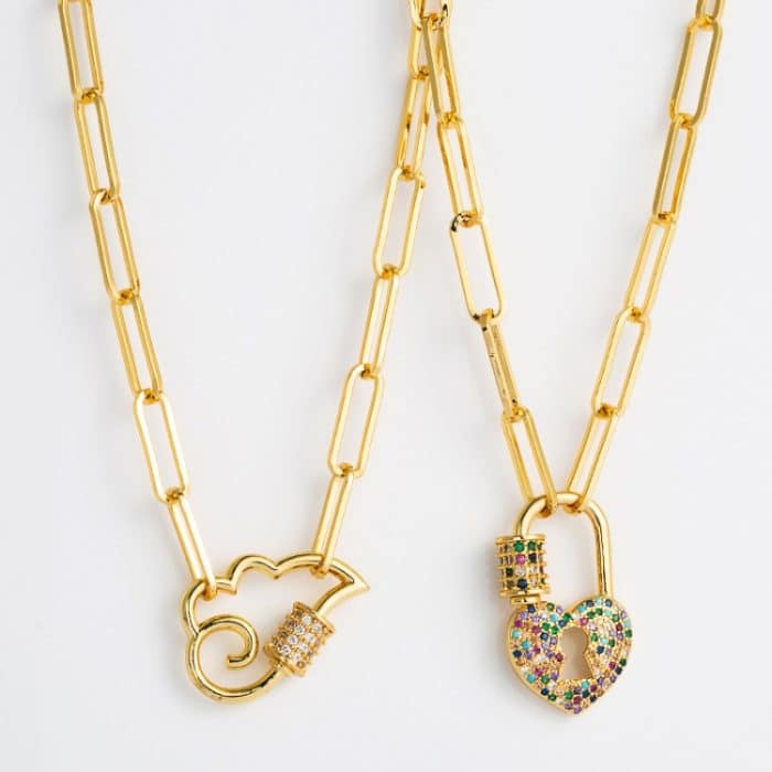 Exquisite Damen-Schlüsselbeinkette mit Zirkon-Halskette aus Messing mit Mikroeinlage – Bild 2