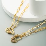 Exquisite Damen-Schlüsselbeinkette mit Zirkon-Halskette aus Messing mit Mikroeinlage – Bild 5