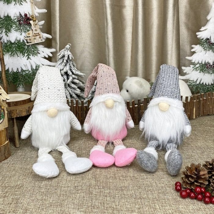 Weihnachtsdekorationen, Puppen, gesichtslose ältere Puppen, Fensterdekorationen, Long Leg (Grey), Long Leg (White), Long Leg (Pink) – Bild 2