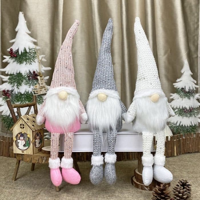Weihnachtsdekorationen, Puppen, gesichtslose ältere Puppen, Fensterdekorationen, Long Leg (Grey), Long Leg (White), Long Leg (Pink) – Bild 3
