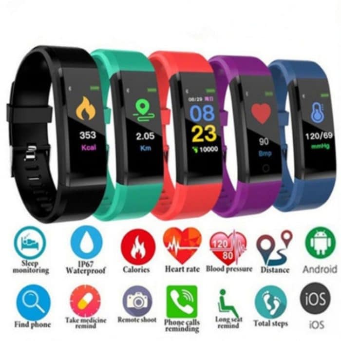 ID115 0,96 Zoll OLED-Bildschirm Smart Watch Armband Schrittzähler Sport Fitness Tracker Armband, ID115 Black, ID115 Red, ID115 Green, ID115 Purple, ID115 Blue – Bild 2