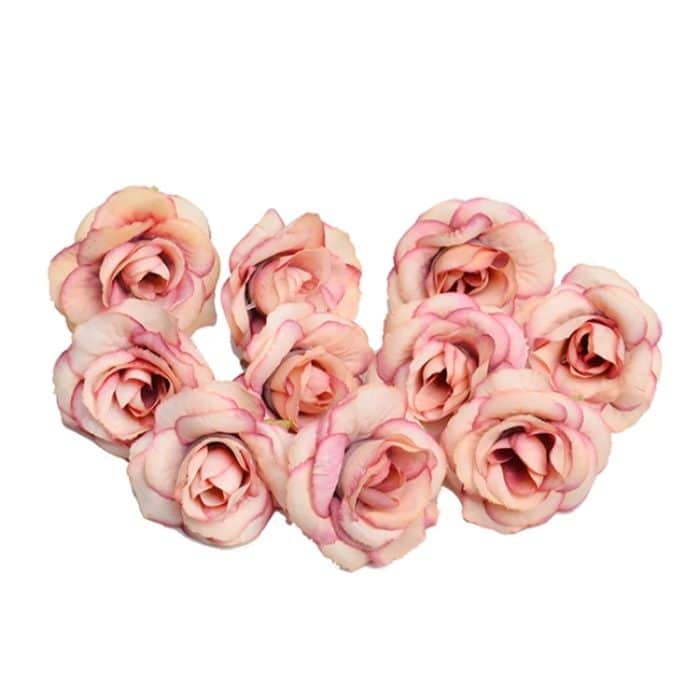 10 Sets 4 cm künstliche Blumen aus Seide, Rosenblütenkopf für Hochzeit, Party, Heimdekoration – Bild 2
