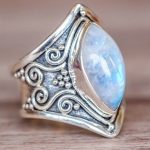 Vintage-Ring aus Silber mit großem Stein für Damen, modischer Bohemian-Boho-Schmuck