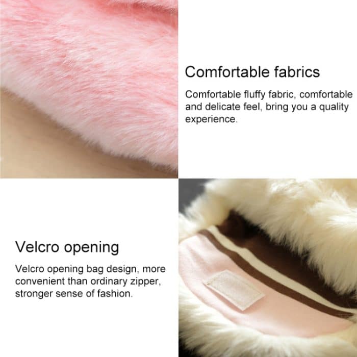 Niedliche Prinzessin-Mädchen-Mini-Umhängetasche, modische Schleife, Kunstpelz, Schultertasche, Umhängetasche – Bild 4