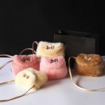 Niedliche Prinzessin-Mädchen-Mini-Umhängetasche, modische Schleife, Kunstpelz, Schultertasche, Umhängetasche – Bild 7