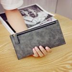 Lange Damen-Geldbörse, einfacher Stil, Münzgeldbörse, dünne Leder-Geldbörsen – Bild 8