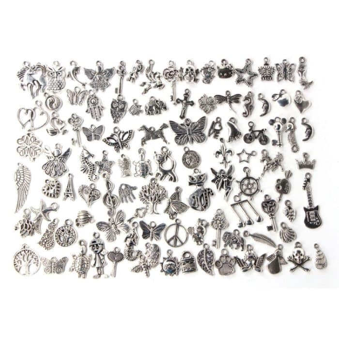 TBD0496015.jpg 100 Stück Gemischte Antik Silber Farbe Europäische Armbänder Charm Anhänger Modeschmuck DIY Charms Handmade – Bild 1