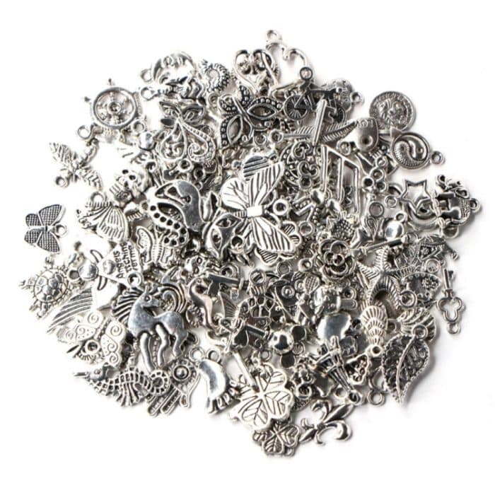 TBD0496015_5.jpg 100 Stück Gemischte Antik Silber Farbe Europäische Armbänder Charm Anhänger Modeschmuck DIY Charms Handmade – Bild 6