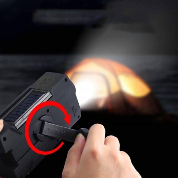 Multifunktionale Handkurbel, Solarenergie, LED-Taschenlampe, volles Band, FM-Radio, Schreibtischlampe, Alarm, Ordinary Version, US Version NOAA – Bild 6