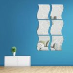 Wandspiegel, Acryl, DIY, Wellen-Stil, abnehmbarer Glasaufkleber, Schminkspiegel, Zuhause, Schlafzimmer, dekorativ, Wall Mirror Acrylic – Bild 5