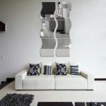 Wandspiegel, Acryl, DIY, Wellen-Stil, abnehmbarer Glasaufkleber, Schminkspiegel, Zuhause, Schlafzimmer, dekorativ, Wall Mirror Acrylic – Bild 7